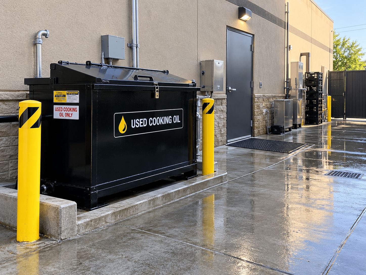 clean container area after pickup